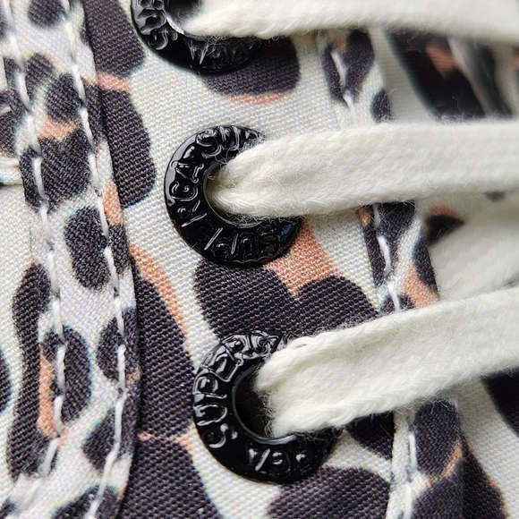 SUPERGA sneakers shoes leopard print black white cream SIZE W 8½ M 7 - Picture 9 of 10